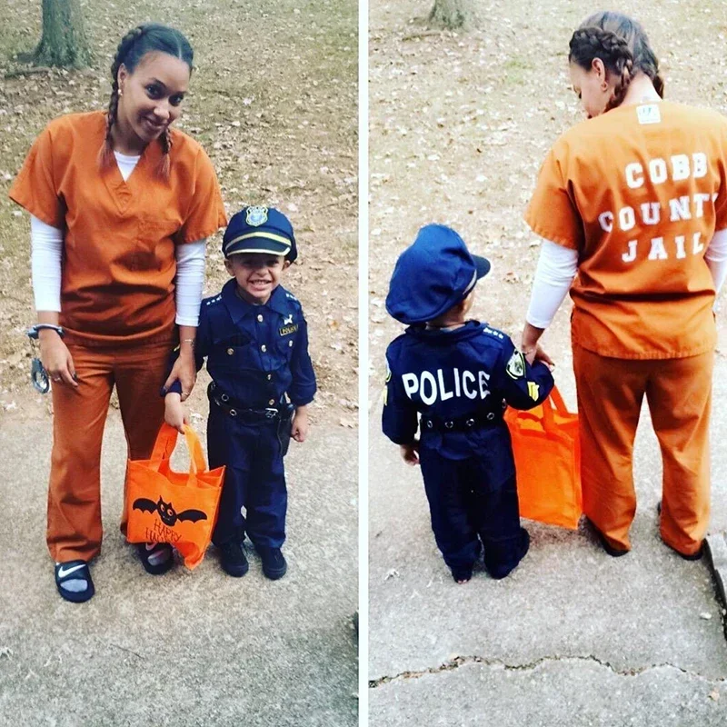 Ensembles de olympiques d'officier de police de film et de télévision pour enfants, cosplay unisexe, America, Halloween, carnaval, habillage, fête, spectacle sur scène, garçons, 2024