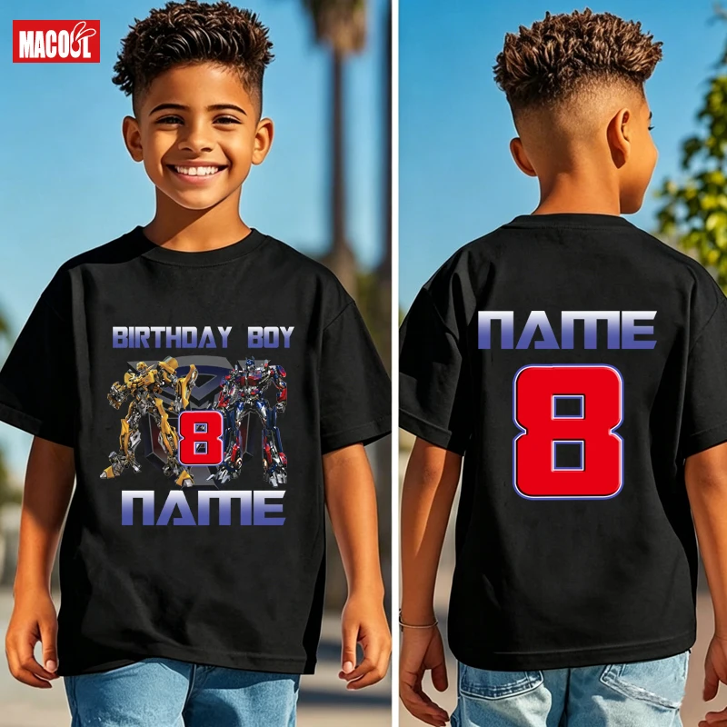 Birthday Boy T Shirt Personalized 8th Custom Name Kids Tee  Birthday Shirt Top Jet Party Boys Children Clothes 10th 7th 6th 5th