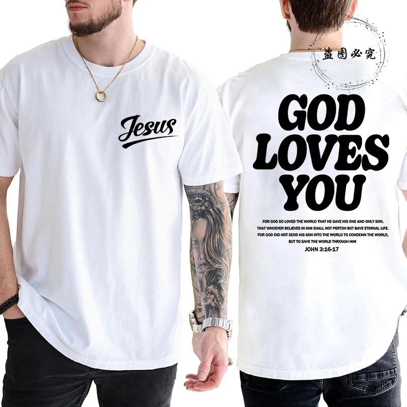 

Believe Cross Jesus Creative Fashion Men's T-shirts Christian Graphic Printed Tops Female Tshirts Casual Short Sleeved T-shirt