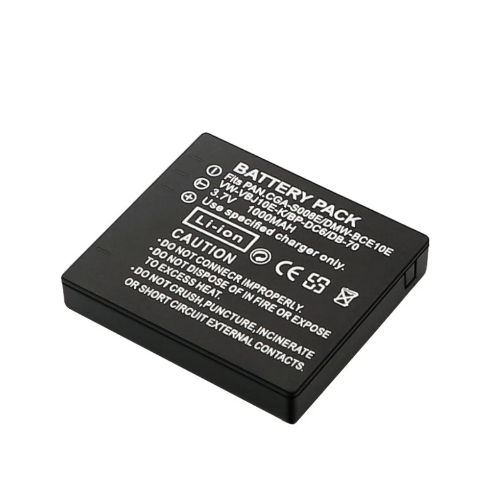 New High Quality 3.7V 1000mAh Camera Battery DMW-BCE10 For BP-DC6-E BP-DC6-U BP-DC6-J Panasonic CGA-S008 A/ E/1B DMW-BCE10E
