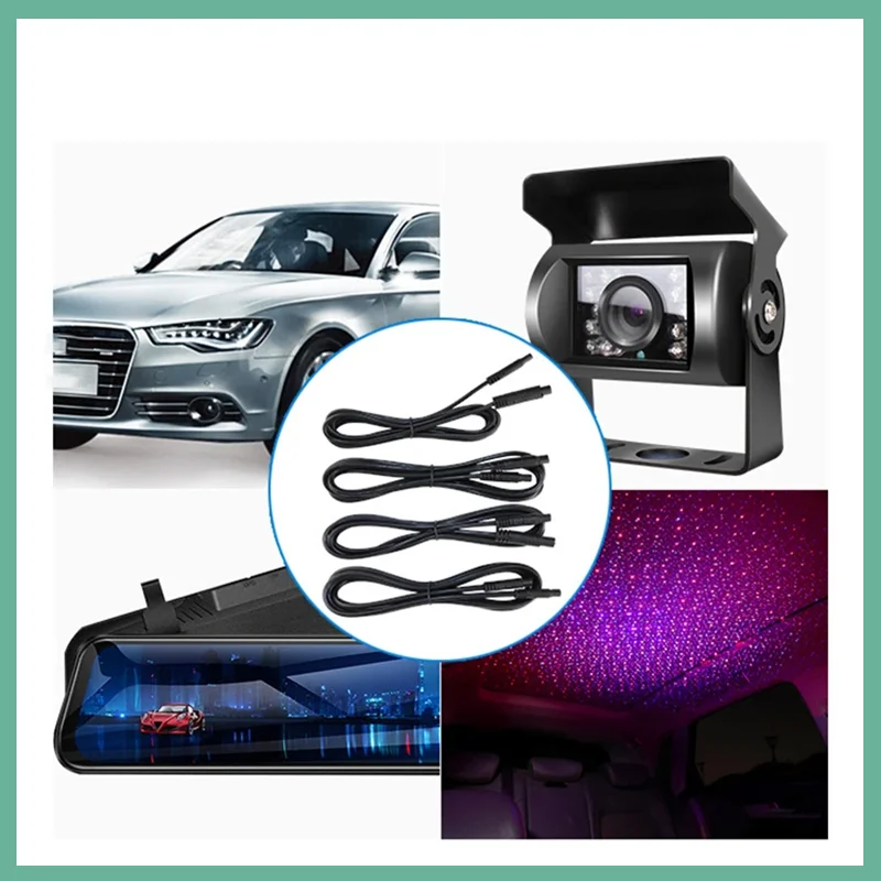 4pin 5pin 6pin 8pin Male to Female Copper Cord Car DVR Camera Extension Connector Cables HD Monitor Vehicle Rear View Wire E3