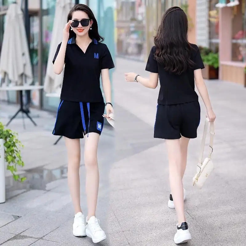 

Leisure Sportswear Set for Women's 2023 New Fashionable Summer Attire Temperament Age Reducing Internet Celebrity Two-piece Sets