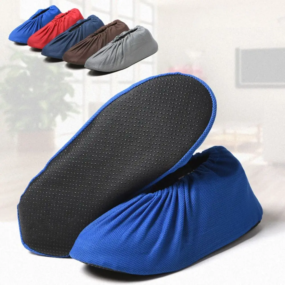 

3 Pairs Thick Reusable Shoe Covers Breathable Mesh Non-slip Shoes Protectors Elasticity Full Sizes Booties Cover Household