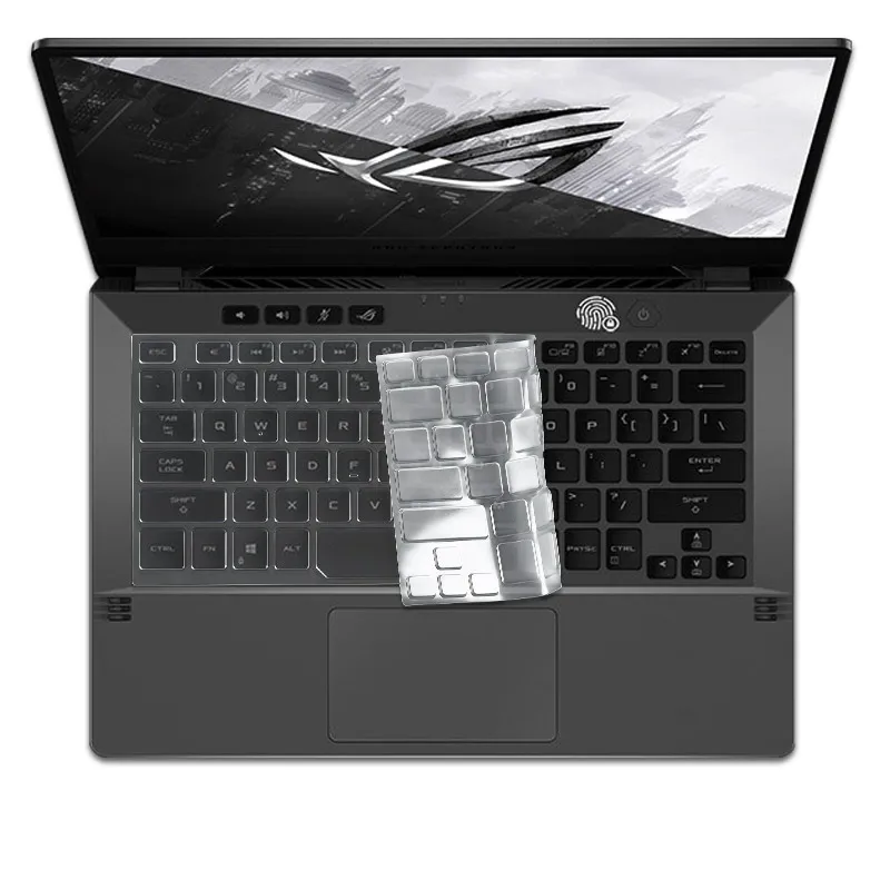 Protetor de teclado para notebook asus rog zephyiro g14 ga401 ga401ii ga401iv ga401iu 14 polegadas, alto transparente, tpu