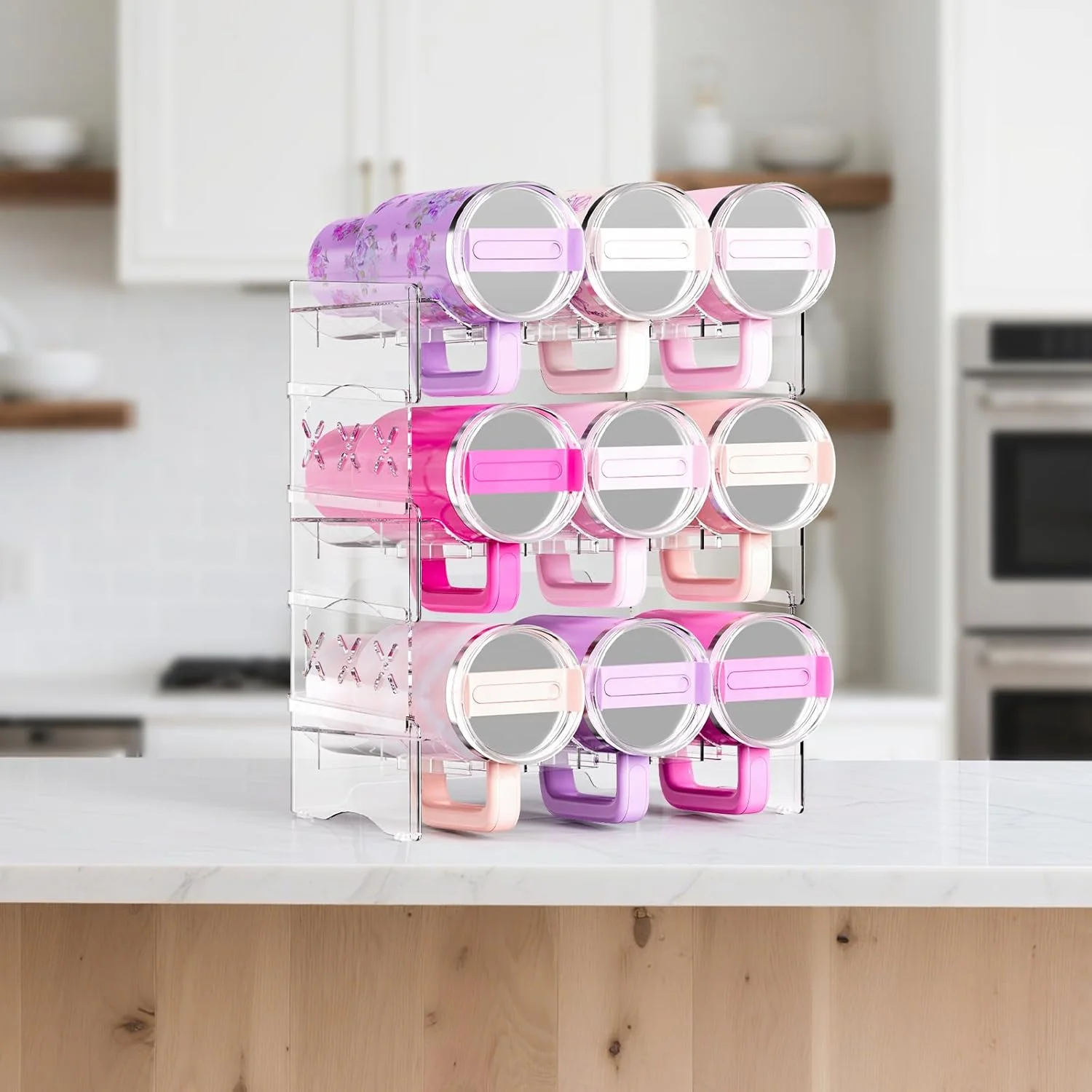Stackable Water Bottle Organizer for Stanley 40 oz Tumbler Organizers Storage Rack Water Bottle Holder Wine Rack Cup Accessories