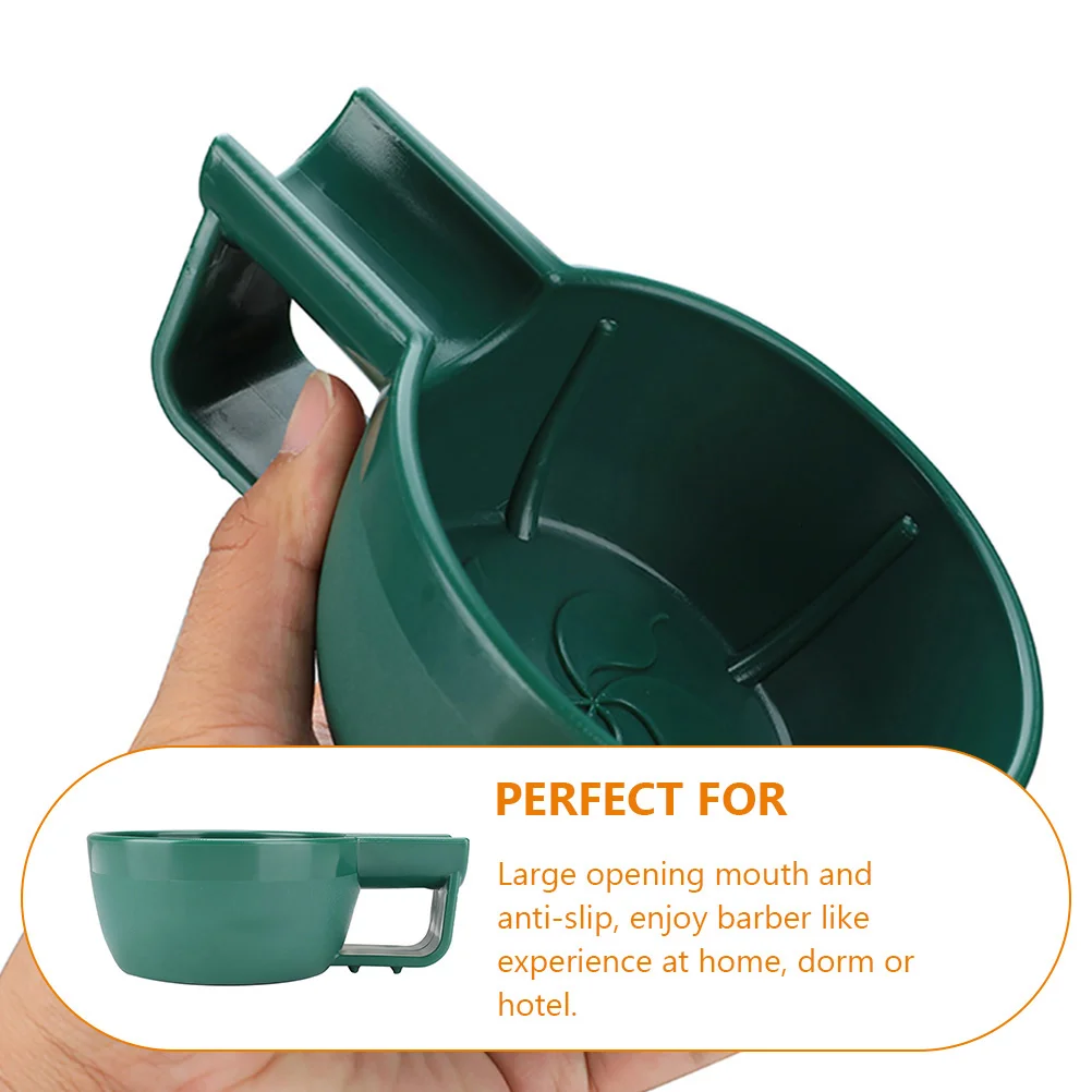 

Shaving Cream Bowl Green Large Size Deep Design Anti Slip Sturdy Material Shave Soap Foaming Handheld Container Men