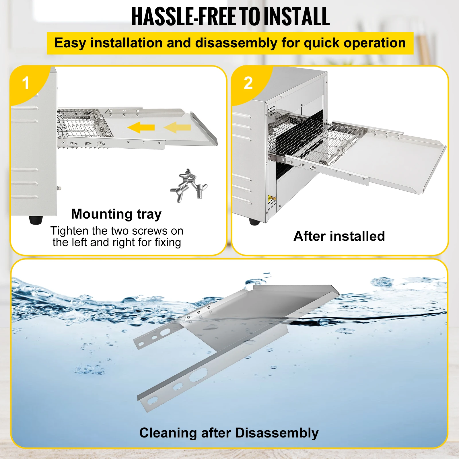 VEVOR สายพานลำเลียงเชิงพาณิชย์เตาอบพิซซ่าเข็มขัดปรับความร้อนและ Speed ครัวเตาอบเครื่องปิ้งขนมปัง W/50-300 °C/122-572 °F อุณหภูมิช่วง