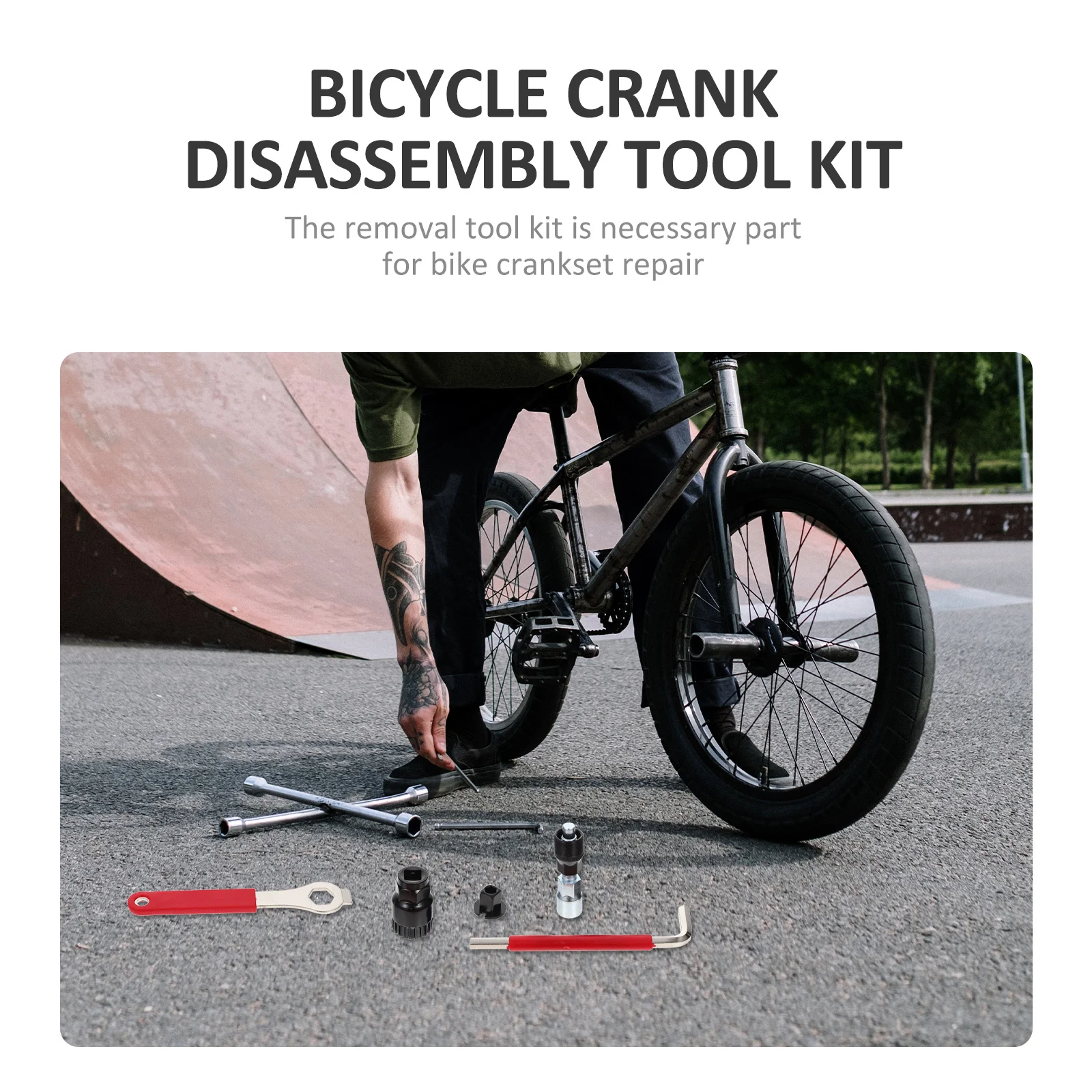 

1Set Bicycle Crank Arm Remover Crankset Repair Tool Kit Portable Rustproof Universal Design Thread Accurate Crank Puller