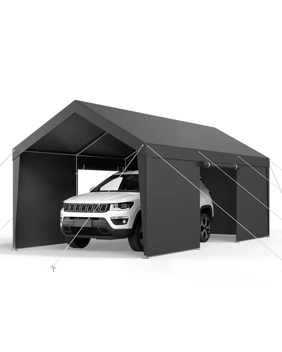 Upgraded 10x20 FT Heavy Duty Carport Canopy with Roll-up Windows, All-Season Portable Garage with Removable, Customized