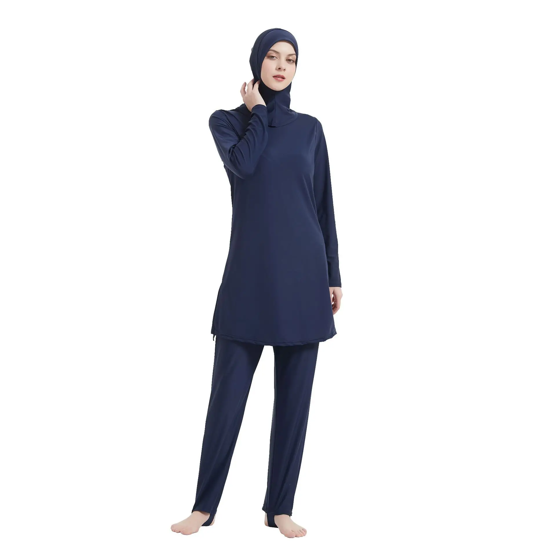 3 uds modesto Burkini Femme Musulmane conjunto De cubierta completa traje De baño musulmán mujeres Maillot De Bain Hijab traje De baño Islam traje De baño