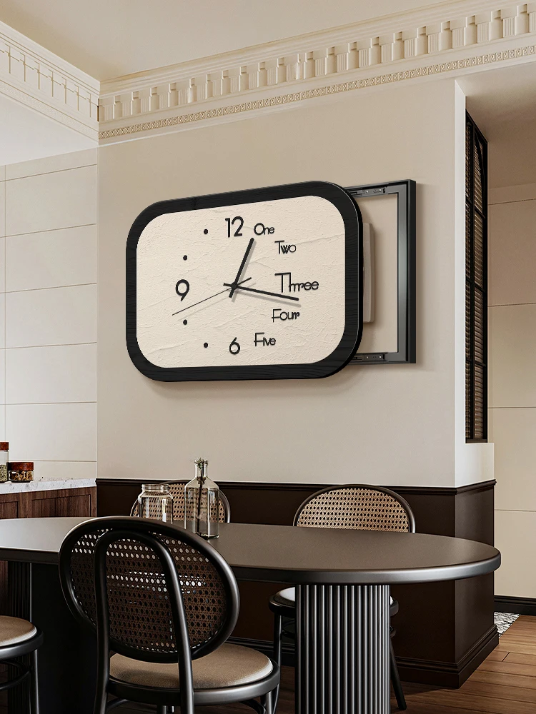2026hot sell French Retro Electric Meter Box Decorative Painting with Clock, Vintage Style Distribution Panel Cover Hanging Pain