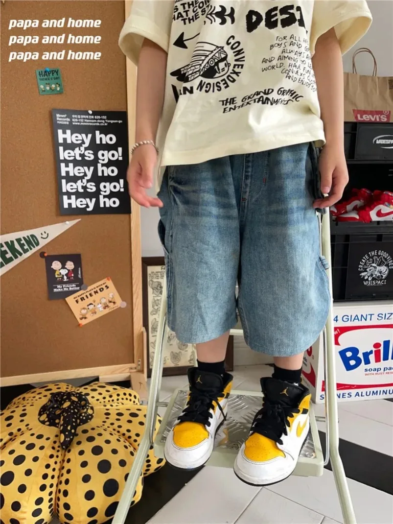 Y2K القوطية بنين جينز الشارع الشهير الهيب هوب الكرتون التطريز الرجعية الأزرق فضفاض نجوم الربط الخام حافة الدنيم موضة السراويل غير رسمية #3