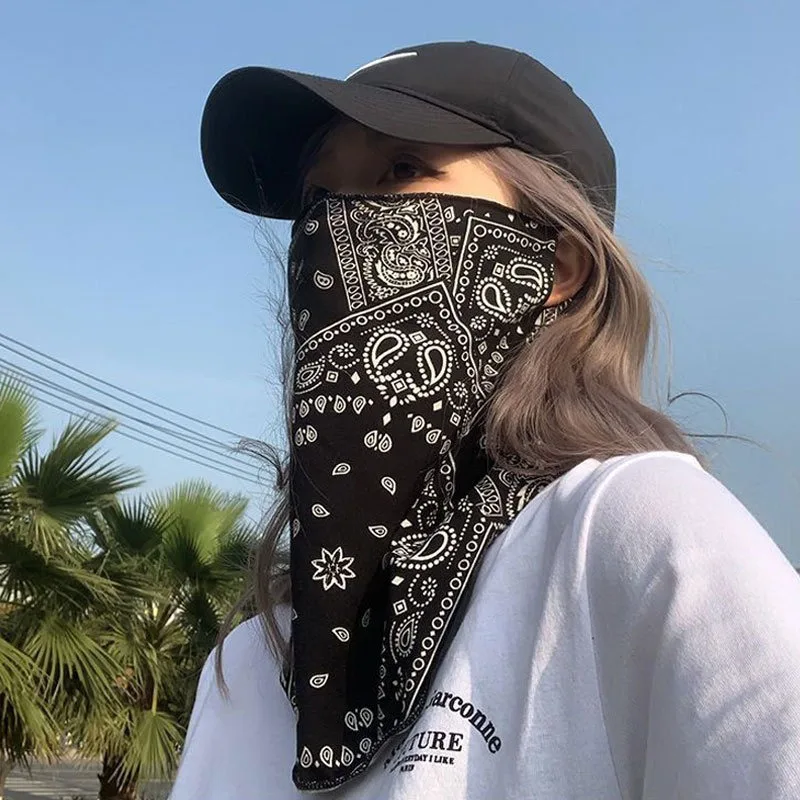 

Men's and Women's Ice Silk Facemasksveils Hanging Ears and Necks, Riding Sun Protection Face Shields Outdoor Hiking Face Shields