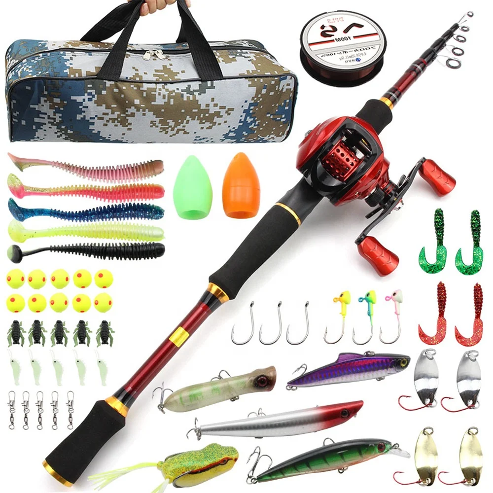 .8m 2.1m 2.4m 2.7m Telescopic Fishing Rod and Reel Set