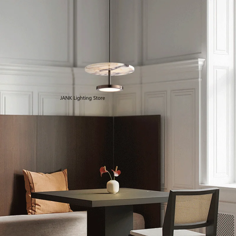 Light Luxury Marble Hall Dining Table Island Platform Modern Light Luxury Art Hanging Line Lamp Dining Pendant Light