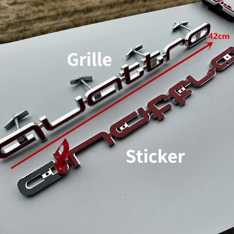 Emblemat Audi Quattro, materiał ABS, odznaka na przednią kratkę samochodową, akcesoria tuningowe do Audi S A3 A4 B8 8P 8V A6 C7 A5 Q5 B7 B6
