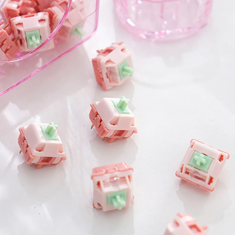 10-30PCS Ania Switches Pink Linear Pre Lubed Switch RGB Mx Stem Switch For Mechanical Keyboard 5pin POM