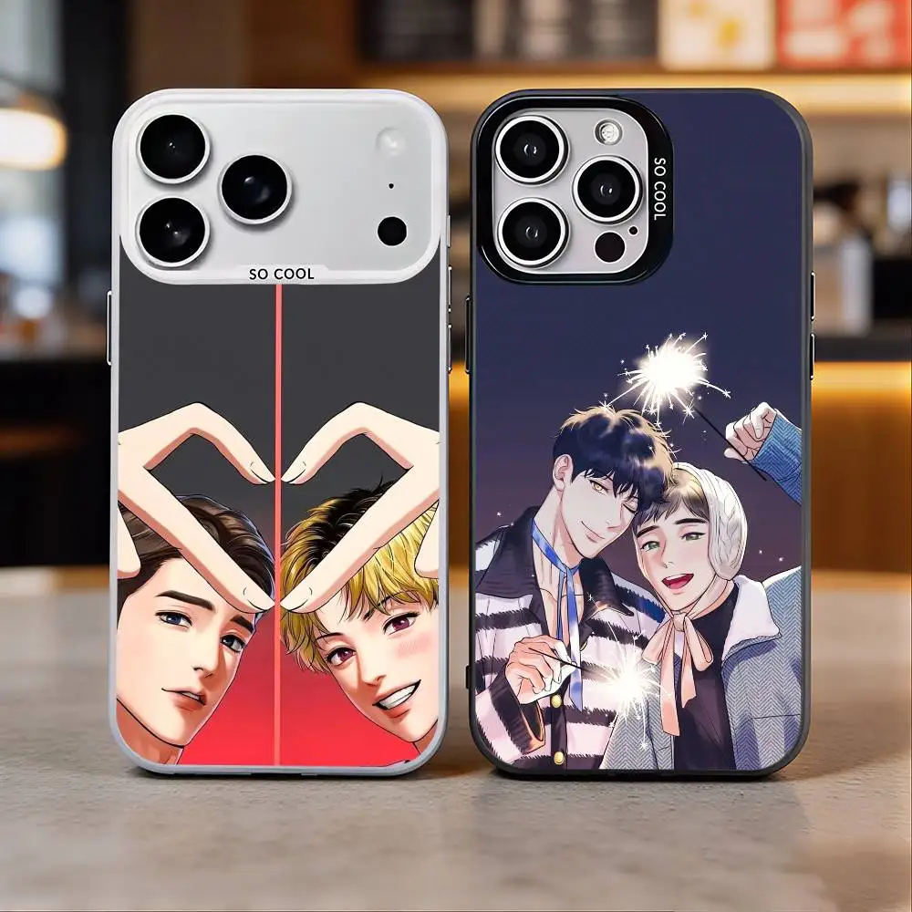 Funda para Teléfono Anime B-BJ A-Alexes para iPhone 17, 16, 15, 14, 13, 12, 11 Plus, Pro Max, Color Plateado