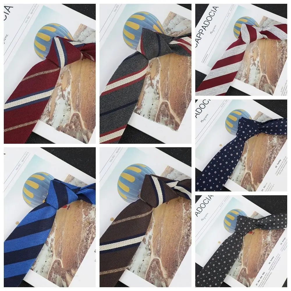 Dasi Bisnis Pria Gaya Inggris Bermotif Cetak, Dasi Jacquard Floral Lembut yang Dapat Disesuaikan, Dasi Rajut Poliester Bermotif Titik dan Garis untuk Pernikahan