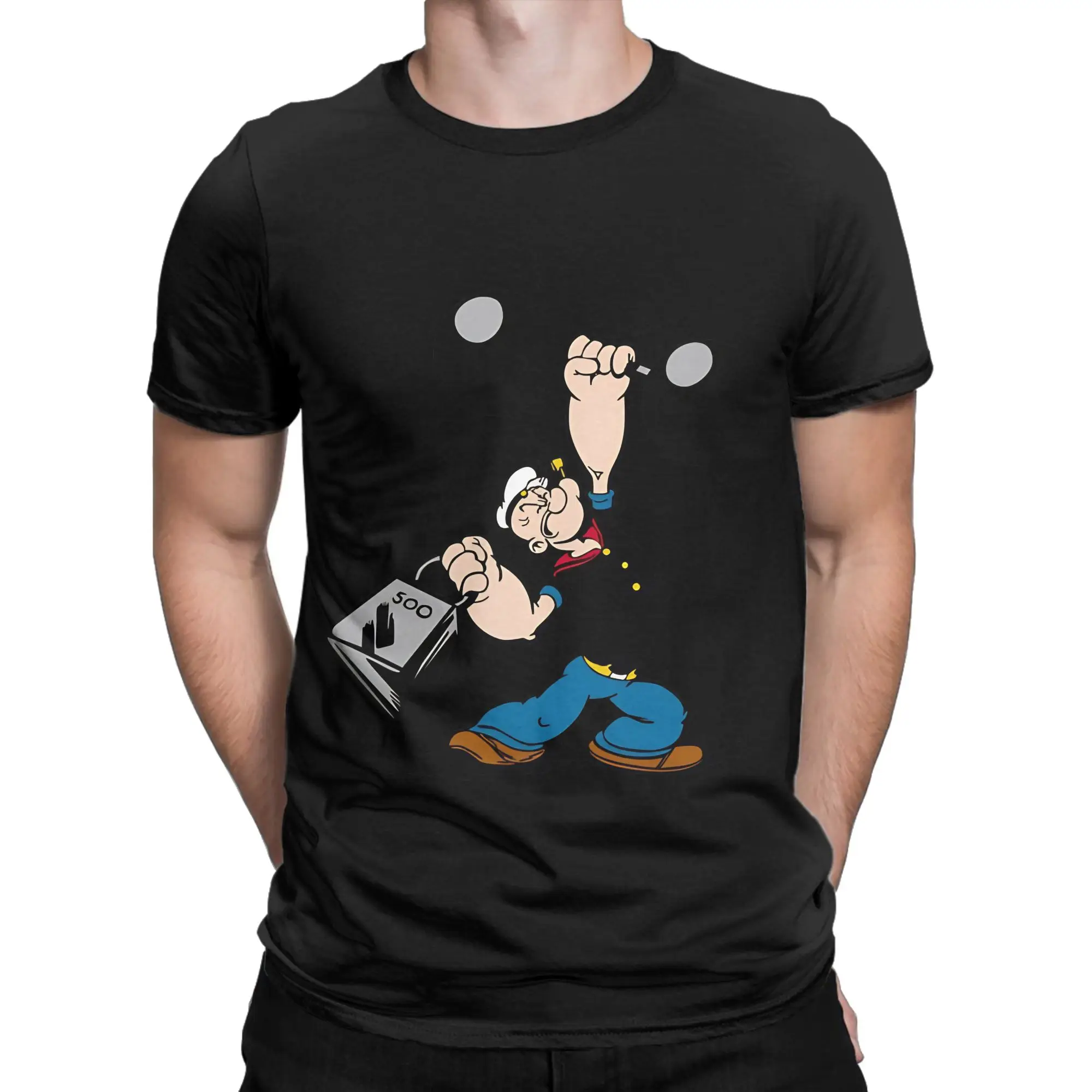 pPopeye the Sailor painting Funny 100% Cotton T-Shirt pPopeye Tops Tees For Men