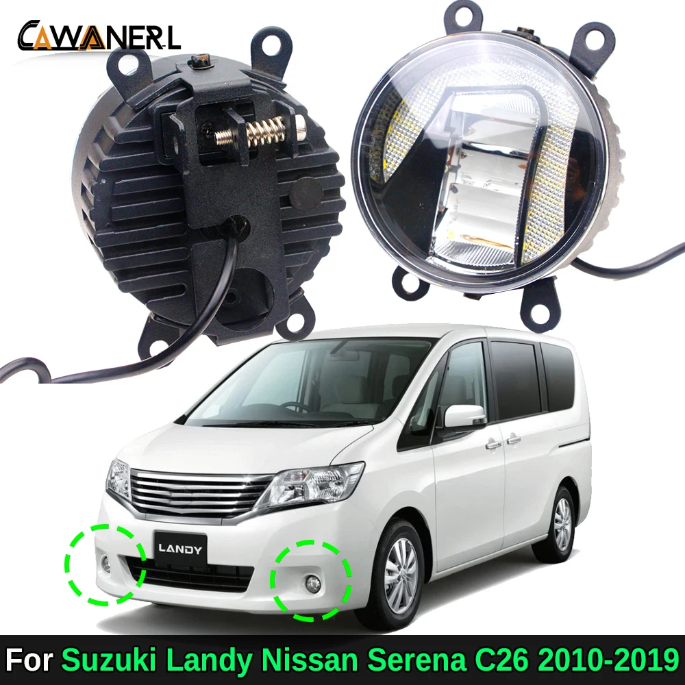 2IN1 30W Canbus Car Right + Left LED Fog Lamp Daytime Running Light Assembly DRL For Suzuki Landy Nissan Serena C26 2010-2019