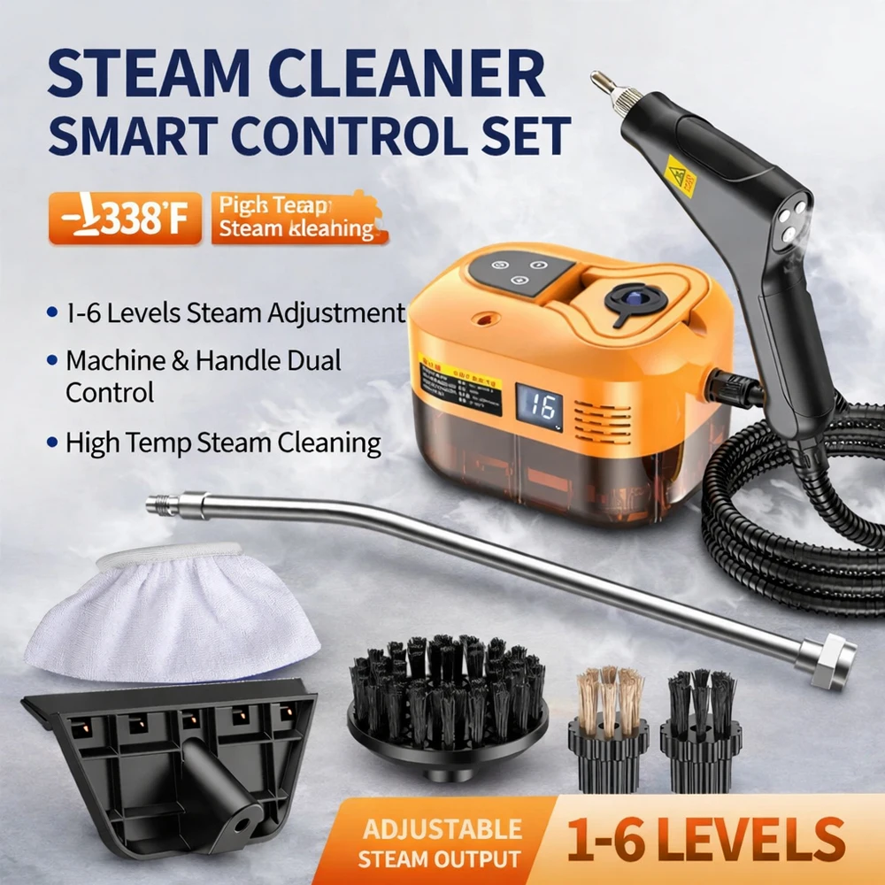 Limpador a vapor portátil de alta pressão, máquina de limpeza doméstica de alta temperatura para cozinha, carro, sofá, janela, azulejo e espelho