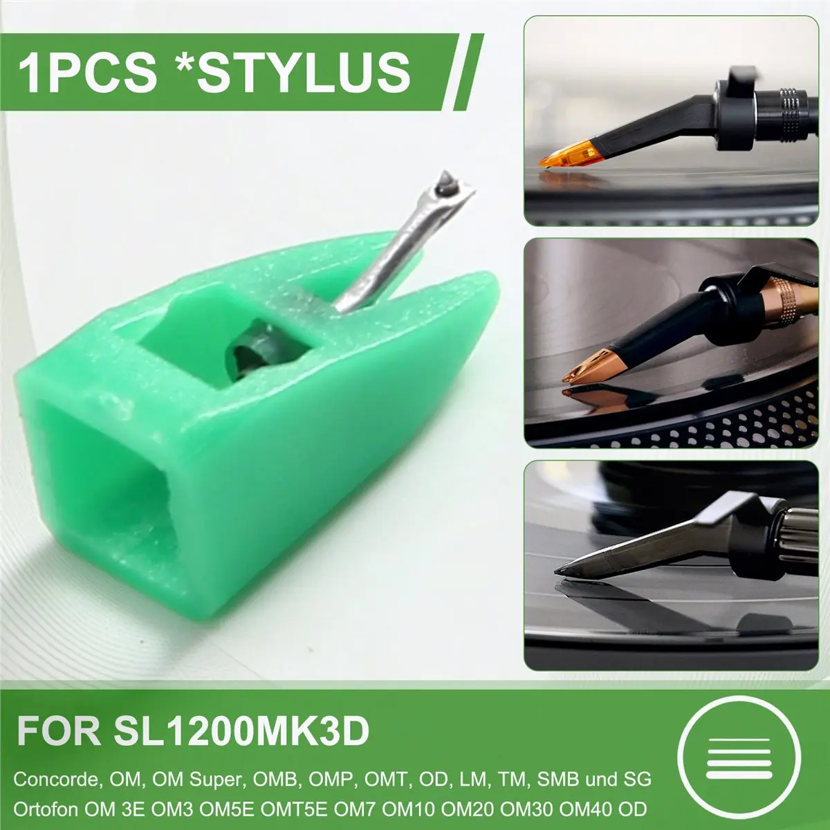 Replace Turntable Stylus for OM3E 5E 7 OM10 20 30 OD DJ for SYSTEM SL1200MK3D LP Vinyl Phonograph Accessories