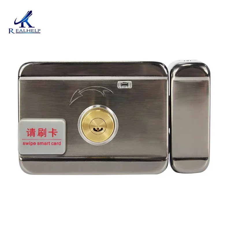 No Wiring Swipe Card Lock Electronic Deadbolt Door Lock, Remote Control Door Lock Anti-Theft Home Security Keyless Entry