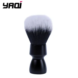 Yaqi-brocha de afeitar con mango de Metal pesado para hombre, pelo sintético, esmoquin, nudo, Color negro