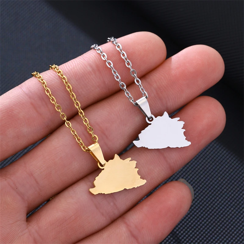 Bosnia and Herzegovina Map Pendant Necklaces Silver Color/Gold Color Stainless Steel Chain Necklace Bosna Hercegovina Jewelry