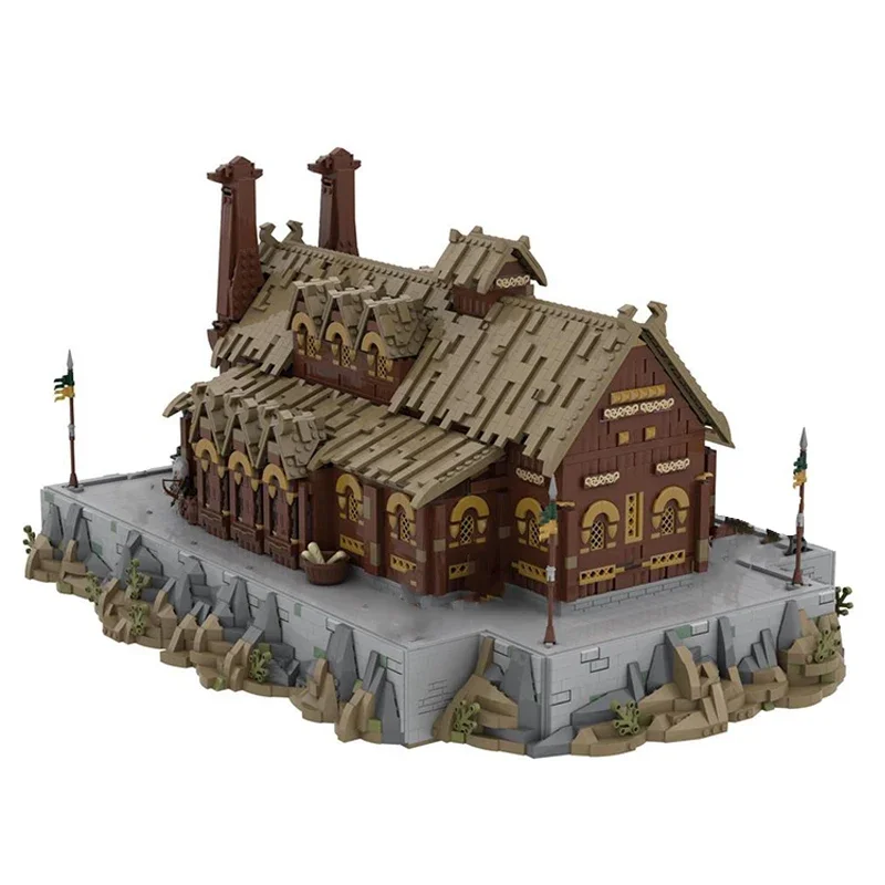 Ings Movie Series UCS Meduseld Golden Hall Great Walls Street View Model Building Blocks DIY Assembly Bricks Toys Gifts