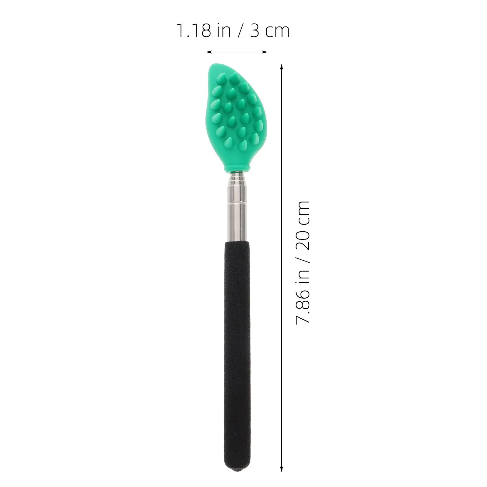 Extendable Telescoping Silicone Back Scratcher Stainless Steel Handle Soft Head Massager Cleansing Brush Scalp Massage Portable