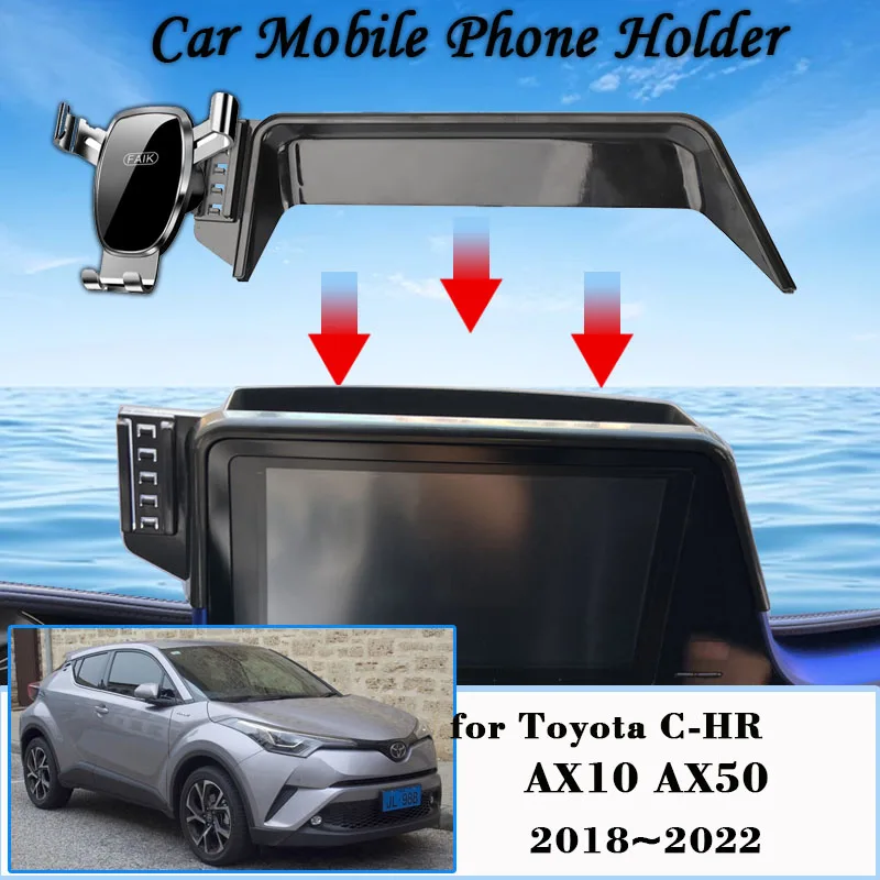 Samochodowy uchwyt na telefon komórkowy do Toyoty C-HR AX10 AX50 2018 ~ 2022 CHR Air Vent Uchwyt na telefon komórkowy GPS Automatyczny stojak Akcesoria grawitacyjne
