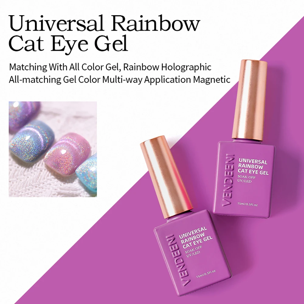 Vendeeni 27 Arten UV-Funktionsgel Nagellack Basislack Chrom Matt Top Coat Blüten-Folientransfer-Gel Universelles Katzenaugen-Gel – Detail 21