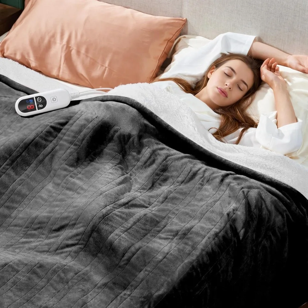 

Electric blanket, heats up quickly, evenly, and efficiently, automatically shuts off after 1-12 hours, 6 heating settings.