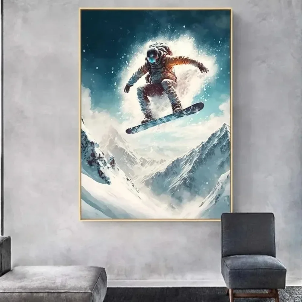 Snowboarding Pictures Sports Snowboard Wall Art Minimalist Print Canvas Posters for Living Room Modern Home Decor