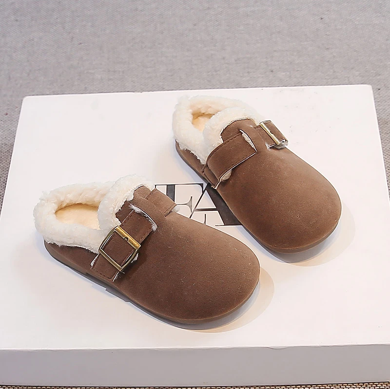 2026 Fashion Children's Boken Shoes Thick Soled Casual Cotton Slippers for Middle and Small Children Non Slip Baotou Slippers
