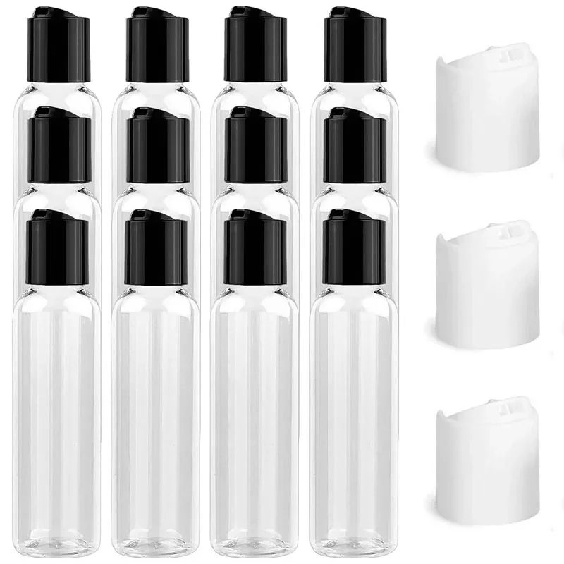 5 pezzi 30 ml-100 ml Bottiglie vuote in plastica trasparente con tappi superiori a disco Contenitori riutilizzabili da viaggio per shampoo Lozioni Crema Acqua