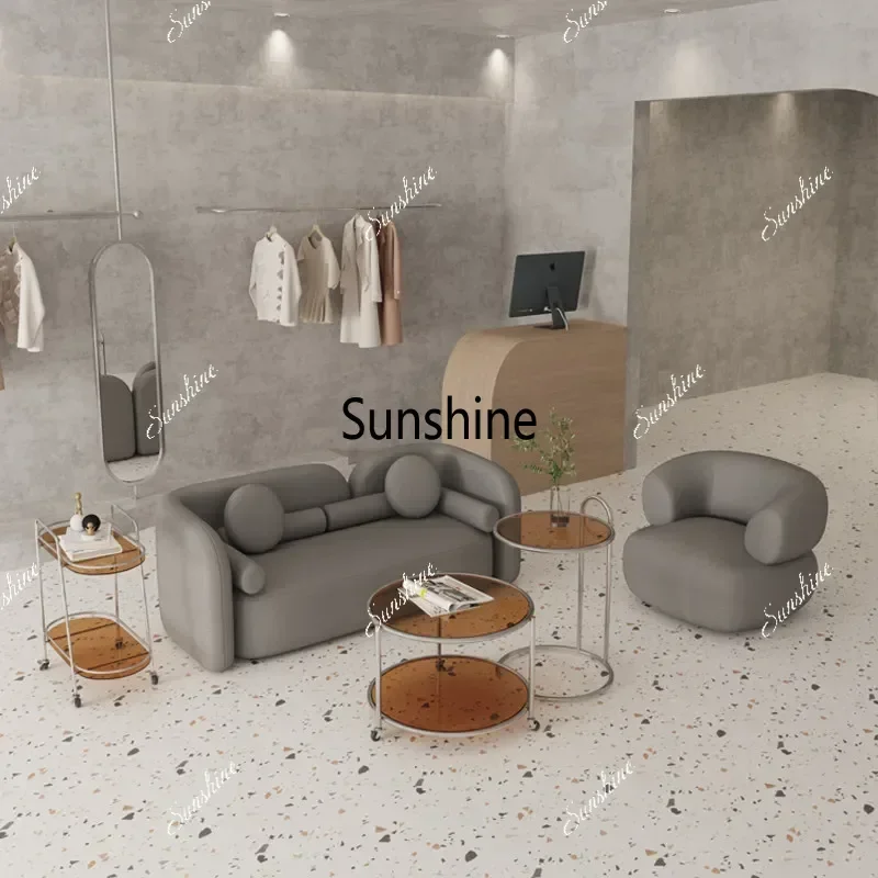 YNordic Minimalist Clothing Store Reception Sofa Modern Luxury Nail Salon Lounge Office Sofa Business Office Furniture