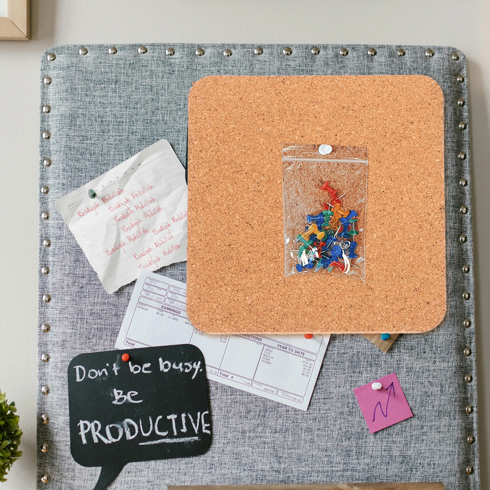 2pcs Cork Thick Bulletin For Wall Decorative Note Wall Board Large Cork Boards Notice Decorative Message Board