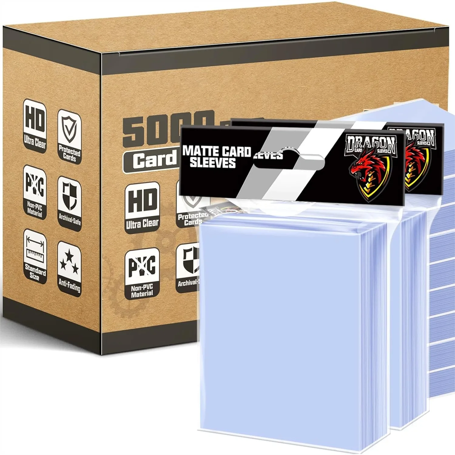 

5000 Pcs Card Sleeves for Trading Cards, Penny Sleeves Protectors for Sports Football MTG Cards, Clear