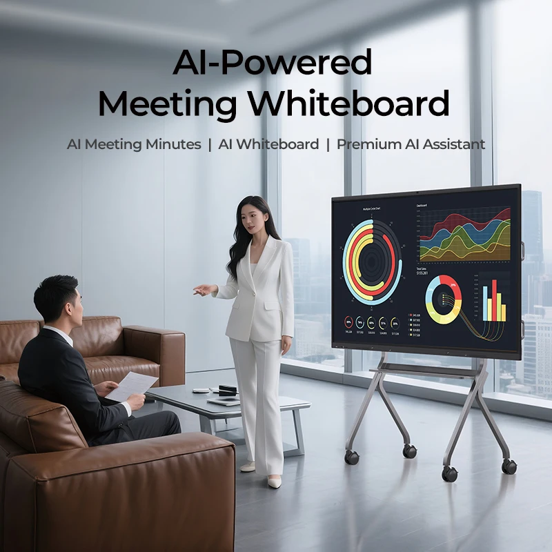 55/75 Inch 4K UHD 20-Point IR Touch Interactive LED Panel 48MP Camera 4GB RAM 32GB Storage 3-Year Interactive