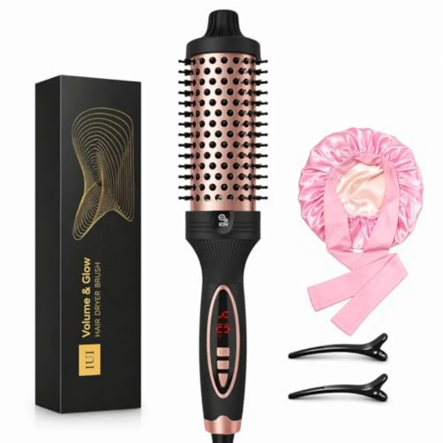 

Thermal Brush, Heated Round Brush with 5 Heat Settings and LED Display, 1.5 inch Negative Ion Blowout for Long Hair Curling Iro