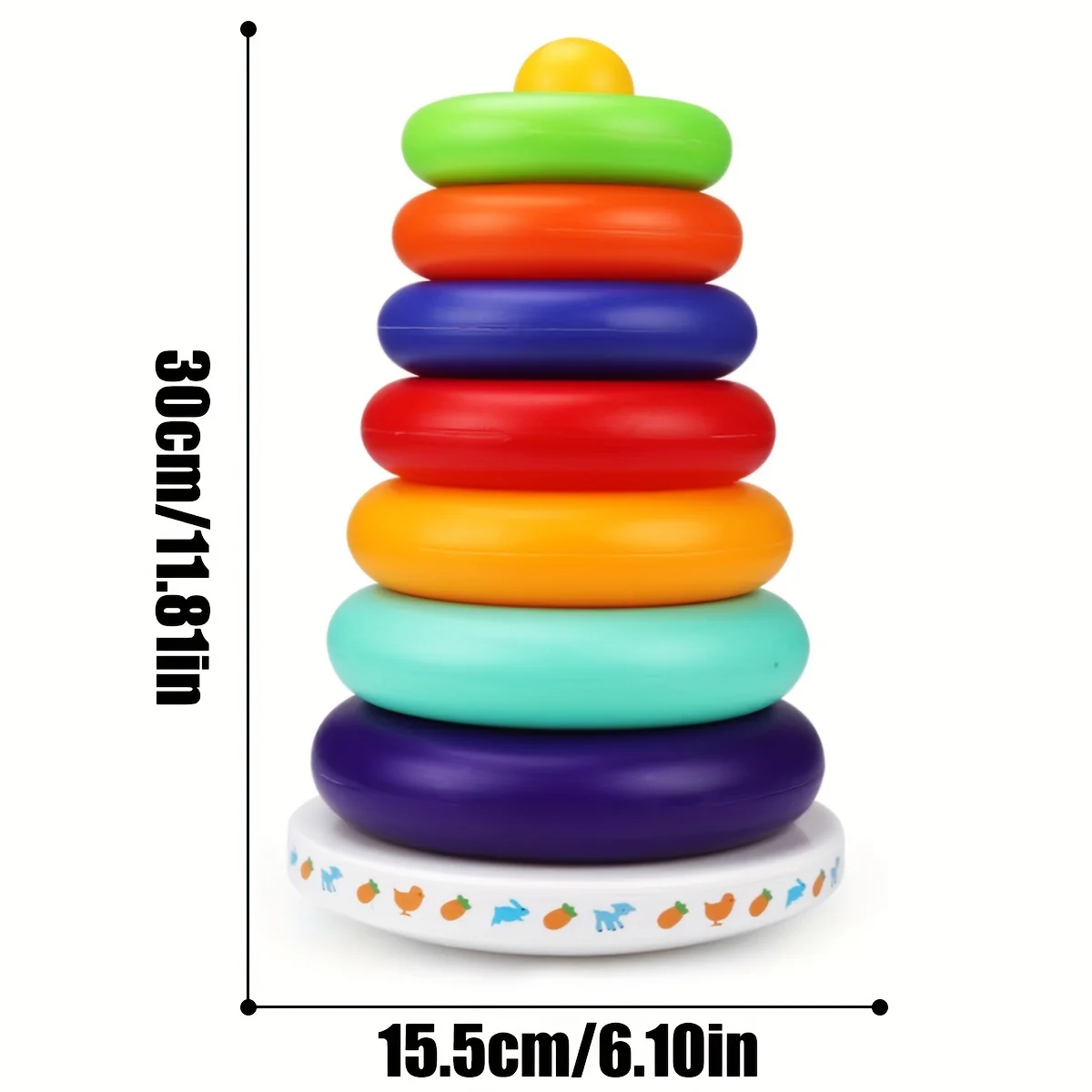 Jouets empilables, blocs de construction de tour arc-en-ciel pour la reconnaissance des couleurs et l'apprentissage sensoriel, cadeau de noël, Halloween, Thanksgiving