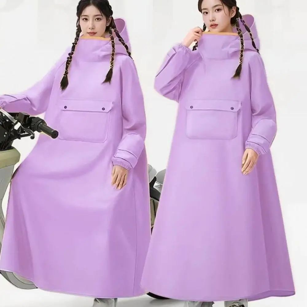 EVA Material Rain Poncho Oxford Cloth Double-layer Sleeves Full-body Raincoat Large Brim Reflective Design Hooded Raincoat
