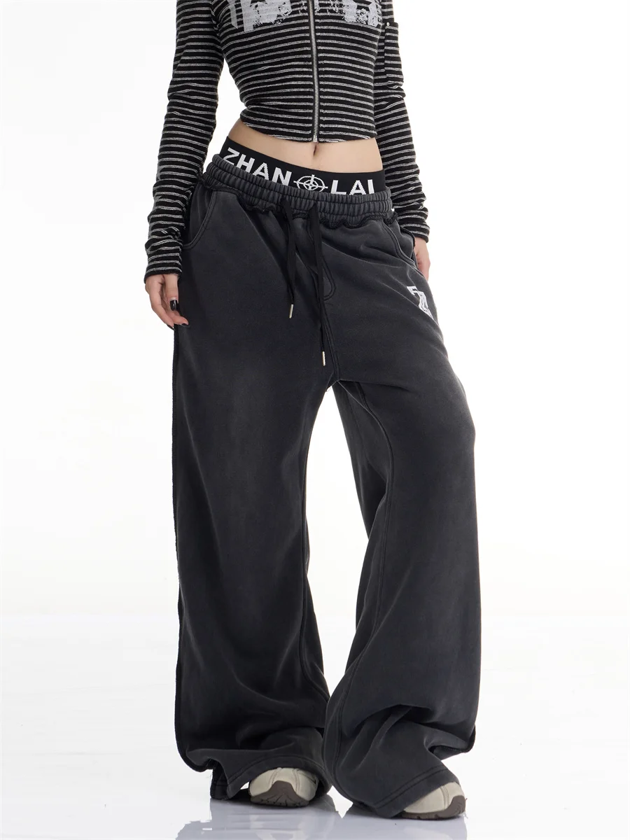 

ONLPP Американские повседневные брюки на подкладке в стиле ретро, женские свободные узкие широкие брюки для пикантных девушек, осенние новые женские брюки