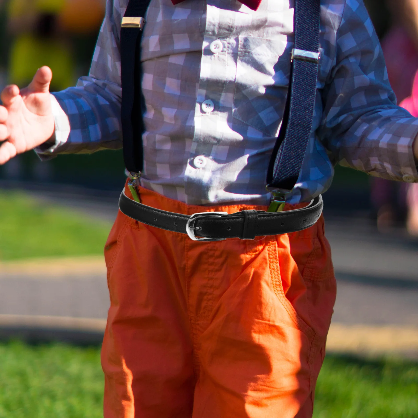 

Children Belts Boys Age 4 8 Adjustable PU Waist Belts Stylish Decorative Details Versatile Design Long