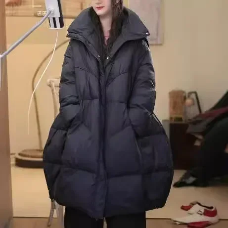 

2025 Winter Women's Down Jacket Commuter Hooded Warm Fashion Oversized Down Jacket