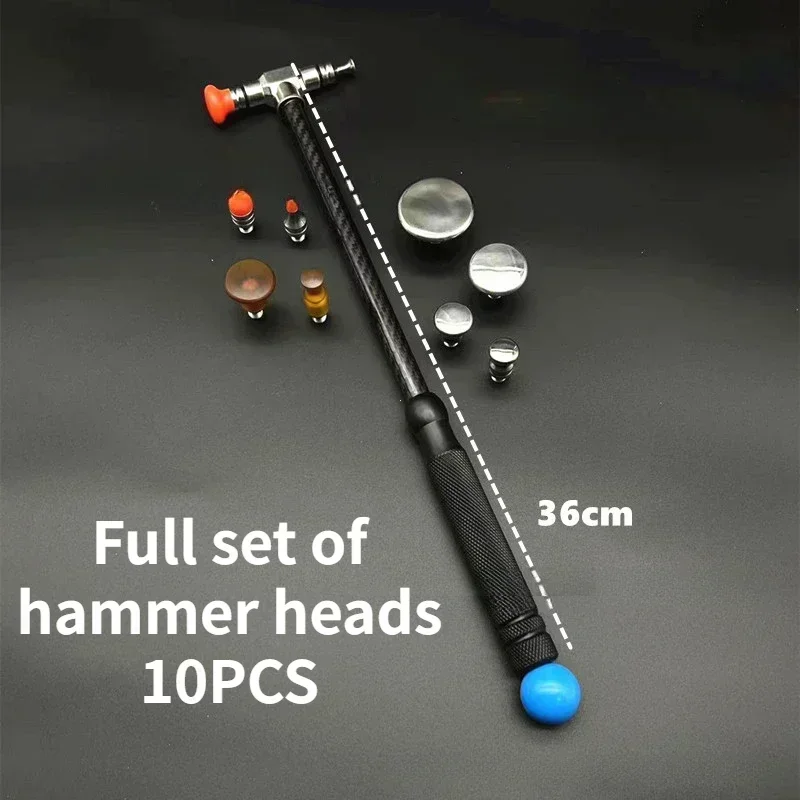 Car Dent Repair Hammer Body Repair Percussion Leveling Hammer Replaceable Traceless Repair Tool Carbon Fiber and Stainless Steel