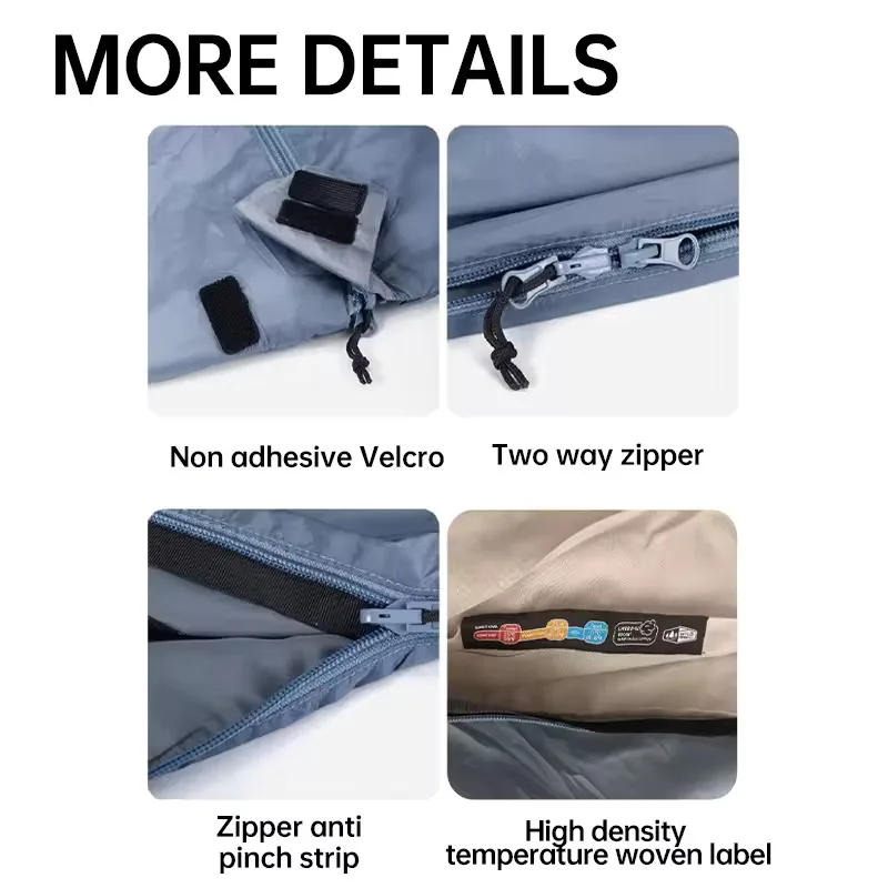 التخييم في الهواء الطلق، السياحة، تسلق الجبال، كيس نوم للكبار، قطن نايلون صغير محمول، قابل للغسل في الغسالة، ربط متعدد #3